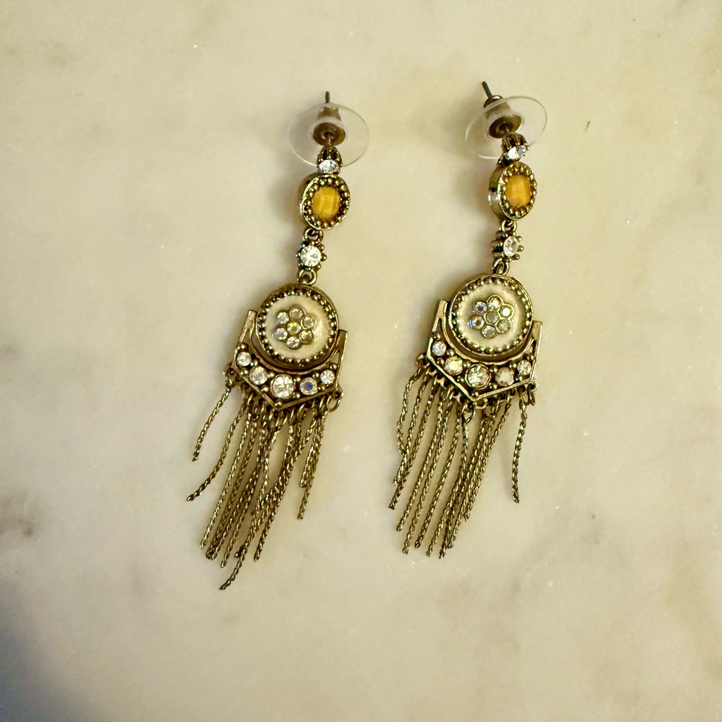 Victorian-Style Chandelier Earrings Pierced Ears Fringe Earrings Drop Earrings